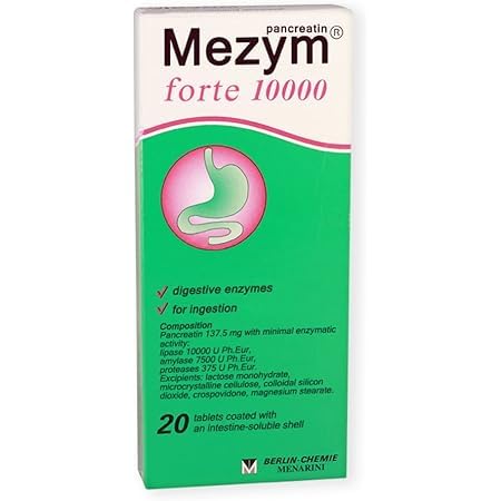 Grace Nnvg Mezym Forte 10.000, 20 Tablet (Tambahan Dieter, Enzymes Pankretin untuk Dukungan Pembuangan)