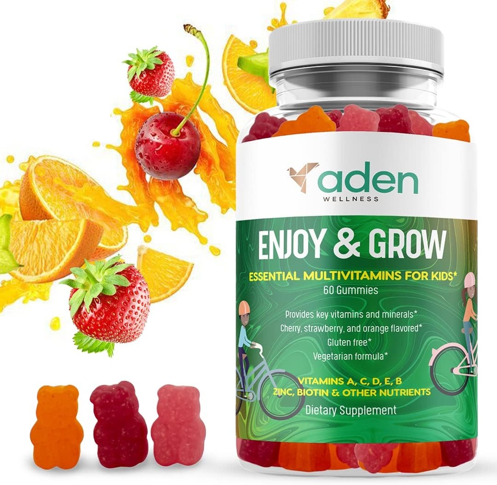 Multi B Vitamin Gummies for Kids - with B-Complex B6 B12 B9 (Floting) B7 (Biotin) B5 (Pantothenic Acid), A, C, D, E, Zinc, Iodin, Inosiol - Energy, Gugup System, Immunity Support