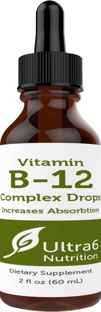 Ultra6 Nutrition Vitamin B12 Sublingual Liquid Drops - B12 Methylcobalamin Suplemen Energi & Tiredness