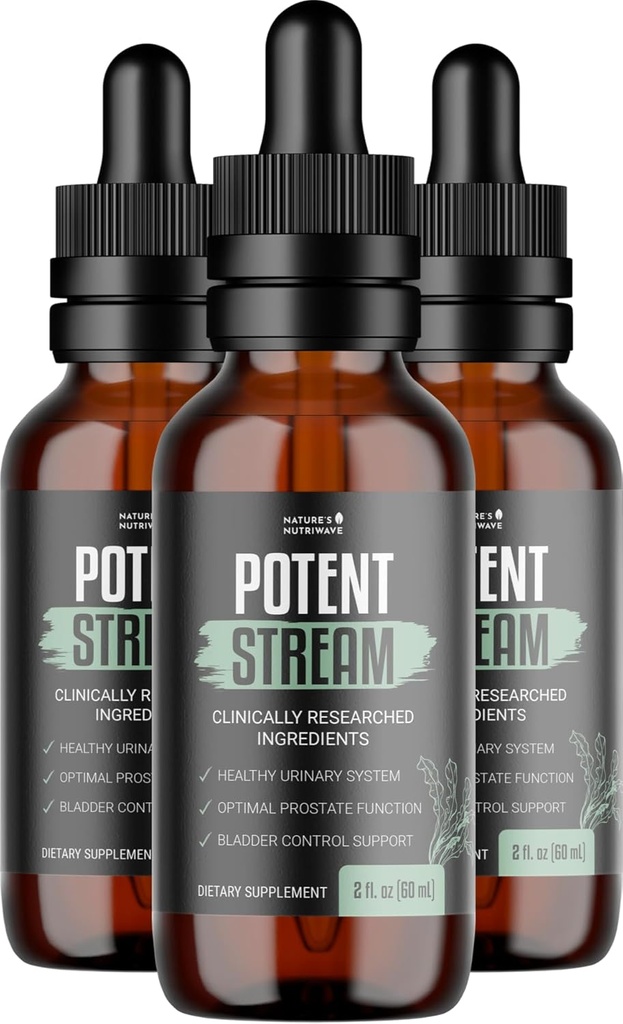 PotenStream Drops - asli Formula, Suplemen Cairan Alami dengan Tanaman Ekstraksi 124; 100% Alam, Dibuat di Amerika Serikat, 3 Bulan Suppply