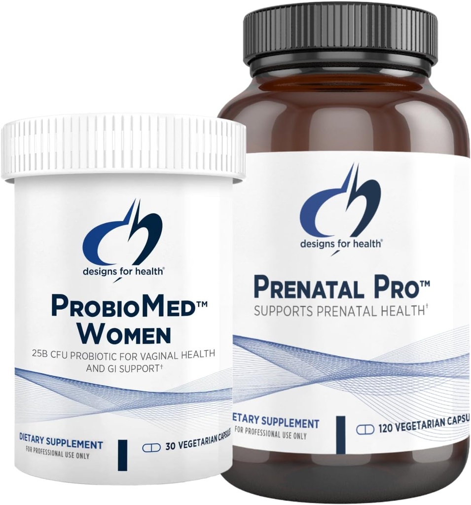 Design untuk Bundle & Probiotik Kesehatan - Prenatal Pro (180 Kapsul) Prenatal Multivitamin dengan Falate dan Diseting Mineral & Probiomed Women (30 Capsules) Get Health & Vaginal Probiotic