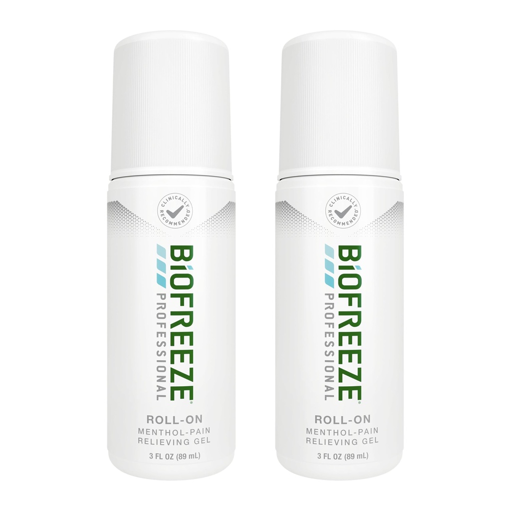 Relief Nyeri Biofreaze Relief Profesional Roll On for Knee, Neck, Hip, Gabungan, & Shoulder, Reliever nyeri Sederhana, Relief Otot Sore, Rolle-On Menthol 3 Fl (Paket 2)