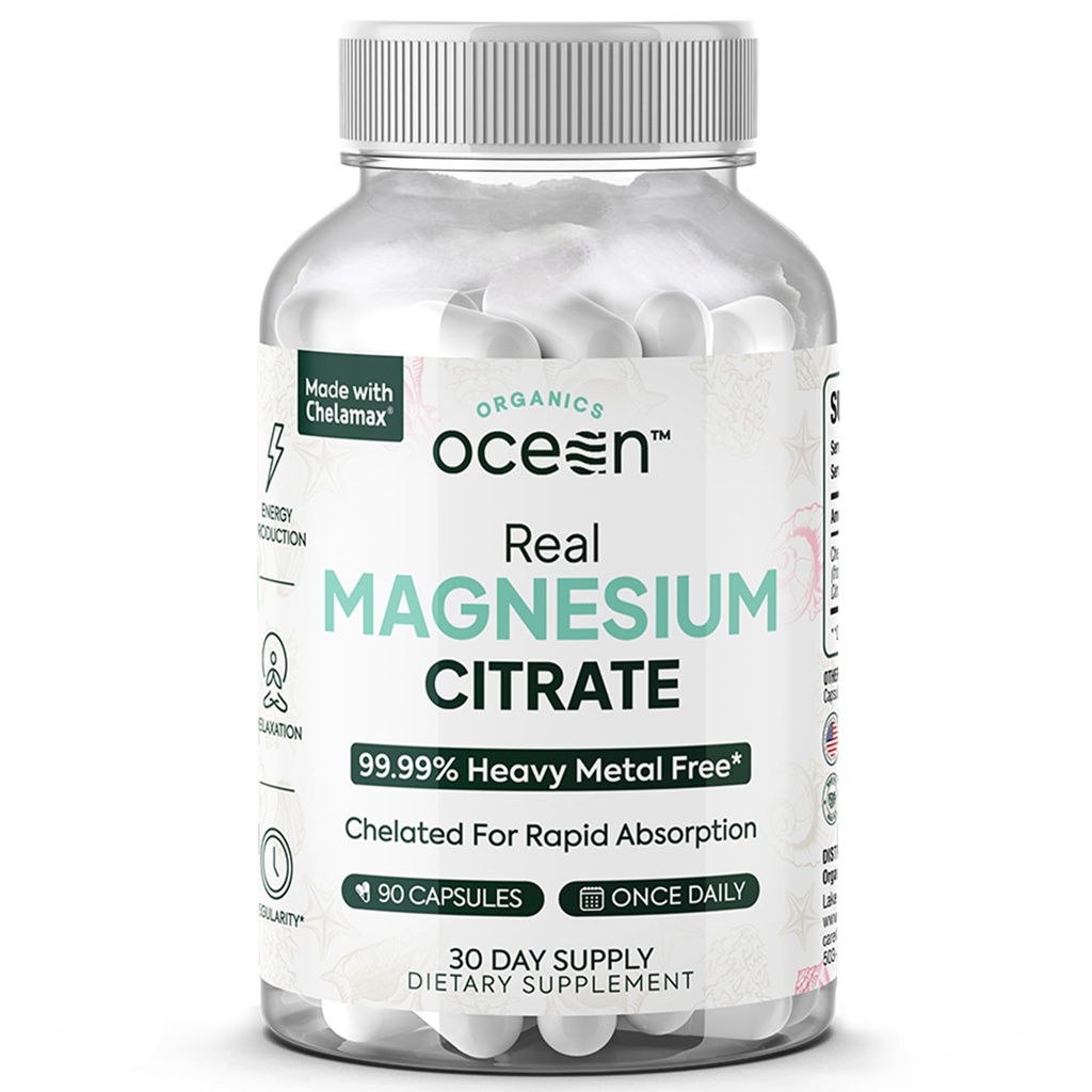 Penyimpanan Magnesium Real Organik - Tambahan Absorpsi Tinggi Magnesium - Didukung Magnesium untuk Mendukung Energi, Relaksasi, dan Regularitas