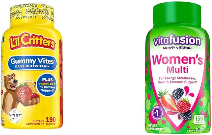 L 'il Critters Gummy Vites Daily Gummy Multivitamin for Kids & Vitafution Women Multivitamin Gummies