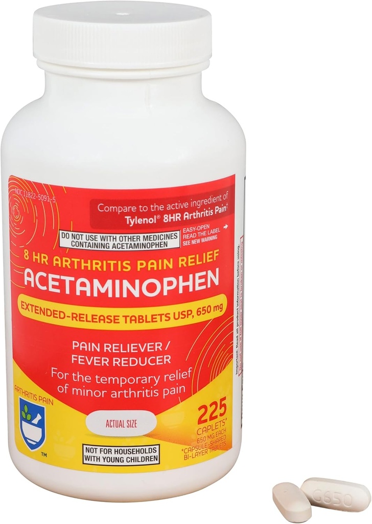 Rite Acetaminophen 650mg Arthritis Extended Caplets - 225 Count