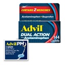 Advil Dual Action With Acetaminophen And Ibuprofen (2 Dose Equilial) For 8 Hour Pain Relief, Diurutkan 144 Ct Caplets And 2 Ct.