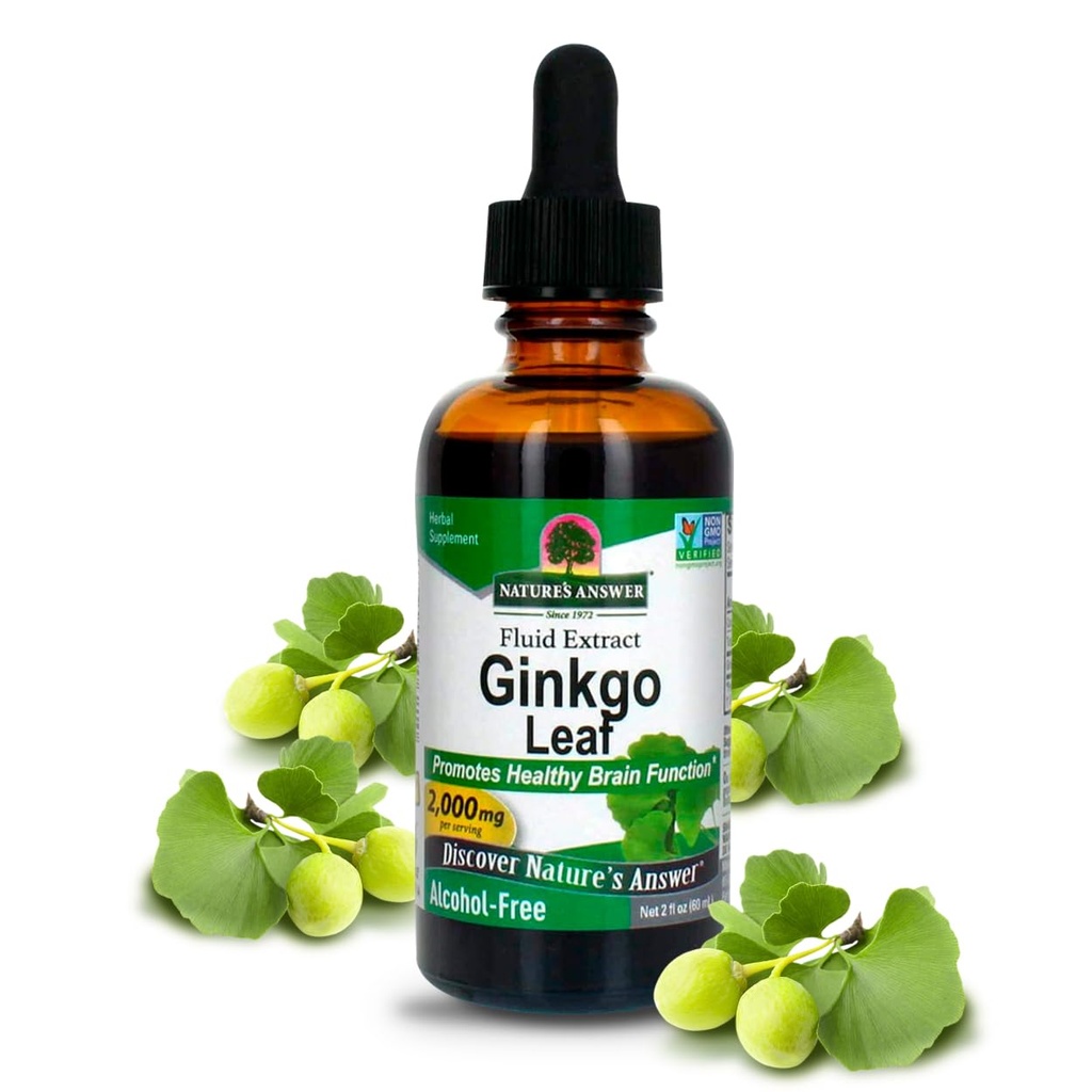 Nature 's Respon Free Ginkgo Biloba Leaf Extract, 2 Ounce, 2 Count 124; Support a Healthy Brain 124; Promotes Cognitive Fungsi 124; Increase Mental Clarity 124; Natural Focus Aid