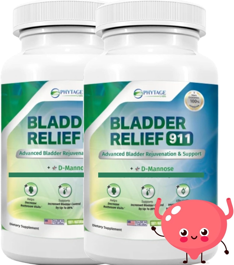 Bantuan kandung kemih 911 Detoksifikasi Kekuatan - untuk Pria dan Wanita Menyediakan Dukungan Bladder, 60 Veggie Kapsul - 2 Pack