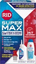 RID Super Max Lice Treatment Kit, Kills Lice & Super Lice & Eggs + 24 / 7 Lice Defense, Pesticide Free, 3.4 FL OZ Solution + 6.8 FL OZ Daily Defense Shademoner + Conditioner + Nit Removal Comb