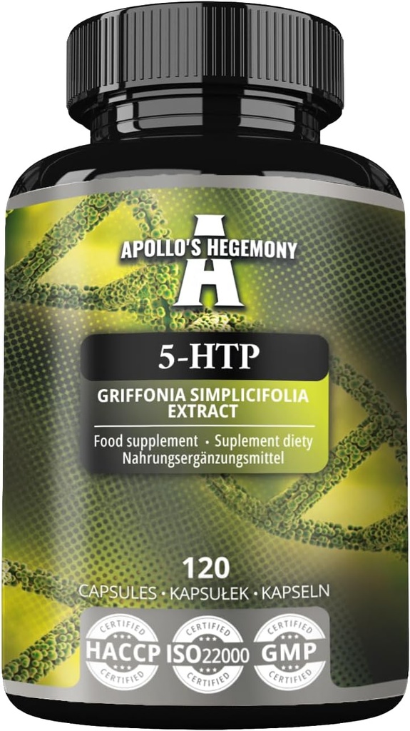 5- HTP 150 mg per Capsule - 120 Vegan Capsules - 4 Bulan Supply - Darionia Sederhanakan Ekstrak Benih - Enhances Mood dan Well- Menjadi - Dietary Supplemen oleh Apollo 's Hegemony