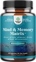 Matrix Nootropic Brain Supplement for Memory and Focus Enhancement - Vitamin for Mental Health & Clarity - Kompleks Kognitif untuk Perdewasaan Semua Ages Mind Vitalitas - 60 Capsules