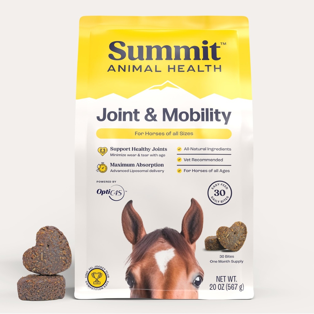 Summit Equine Joint & Mobility Bite Daily Suplemen untuk Kuda, Lipomal Delivery, Max Absorpsi, Vet Rekomendaded, All- Natural Ingredians, 100% Drug-Free, Healthy Joints - 30 Bites