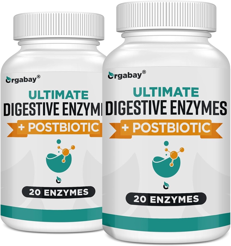 Enzymg Digetical Organizay 1000mg dengan Postboles, 20 Enzyme Blend for Bloating, Optimal Diatherough and Gut Fungsi, 120 Veggie Ctsules