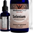 WelnissOne Liquid Selenium Suplement - Ionized Selenium Liquid Drops 70 mcg - Antioksidant, Cardiovascular dan Imune Dukung - USA Test, Vegan, Non-GMO, Gluten Free, Unflamited - 1.67 lf oz