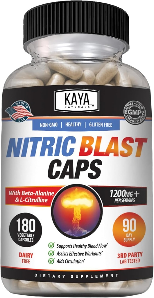 Kaya superial - Nitric Blast Poweralll-Natural Herbal Supplement for Maximum Health Benefit 124; Pre-Workout 124; Induksi Energi 124; Diimproved Nighttime Performance (180 Count (Paket 1)