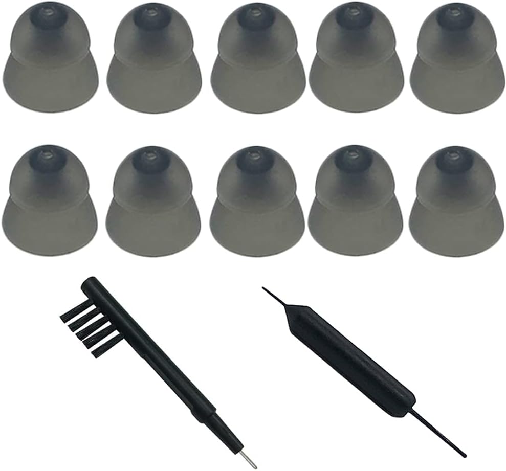 Smokey Hearing Aid Power Domes Close Domes Ear tips untuk ReSound Fit Sure Style RIC RITE dan Buka FIT BTE Pendengaran Amplifier dengan Alat Brush Cleaner and Carry Case (Smokey, Medium)