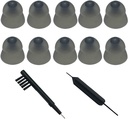 Smokey Hearing Aid Power Domes Close Domes Ear tips untuk ReSound Fit Sure Style RIC RITE dan Buka FIT BTE Pendengaran Amplifier dengan Alat Brush Cleaner and Carry Case (Smokey, Medium)
