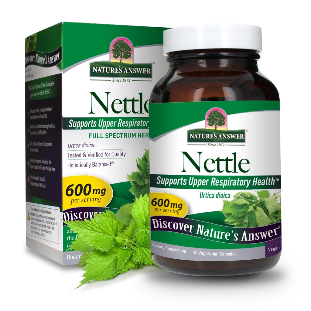 Nature 's Responed Nettle Legan Vegan Capsules 90 Count 124; Prostate Support 12.4; Natural Energy 124; Ammune Supplemen Attribution