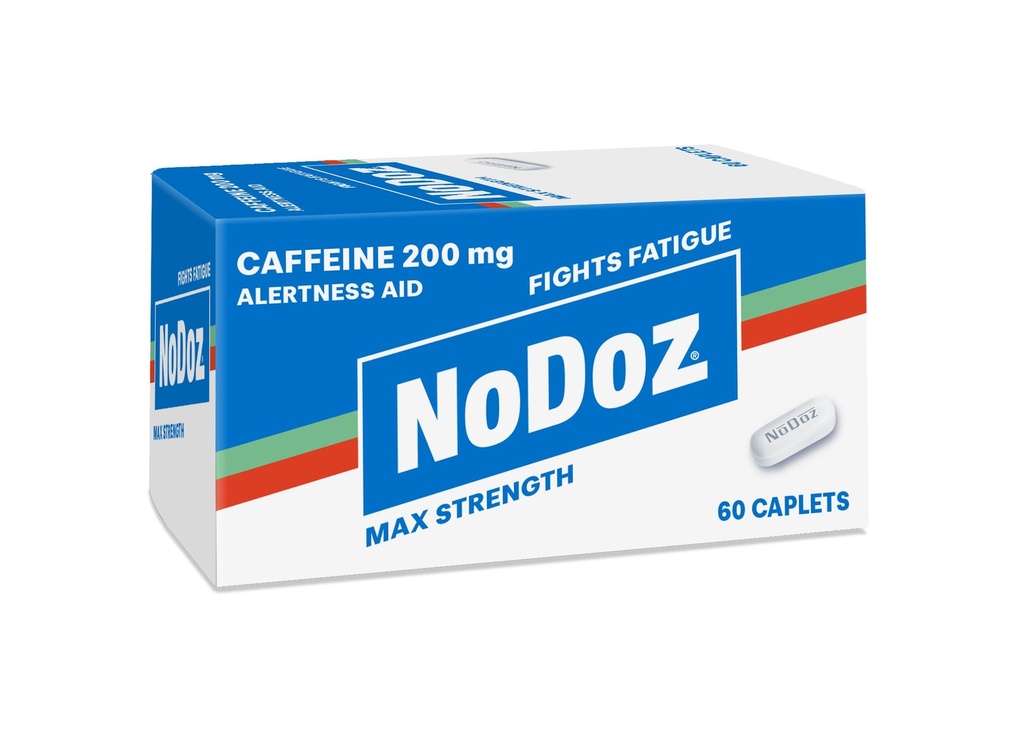 NoDoz 200mg Caffeine Pil Maksimum Kekuatan, 60 Caplets Total