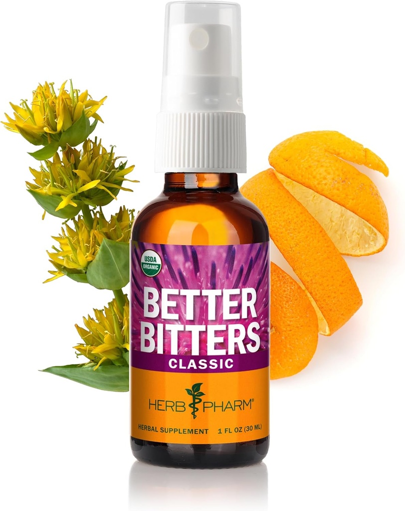 Herb Pharm Better Bitters Certified Organic Digetsy Bitters, Absinthium, 1 Ounce