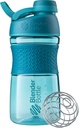 BlenderBottle 20oz SportMixer Protein Botol, Hitam & Teal, Bundle 2
