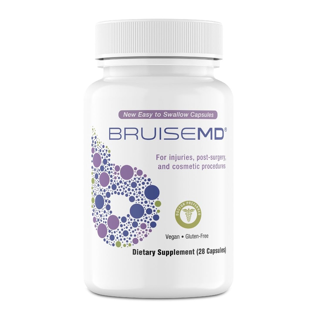 Arnica 1.000mg dan Bromelain 500mg 2.400GDU / g Tambahan untuk Bruising dan Swelling, Mudah untuk Swallow Kapsul (Supply Hari) - Advanced Bruise Treatment Formula