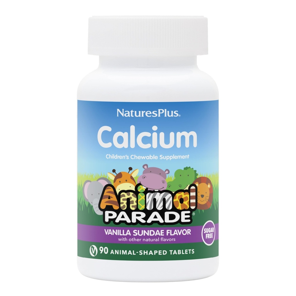 NaturresPlus Parade Hewan Sugar- Free Children 's Calcium, Vanilla Sundae Flavor - 90 Sale Tablets Hewan Chewable - Magnesium untuk Kesehatan Tulang - Gluten Bebas - 45 Hamba
