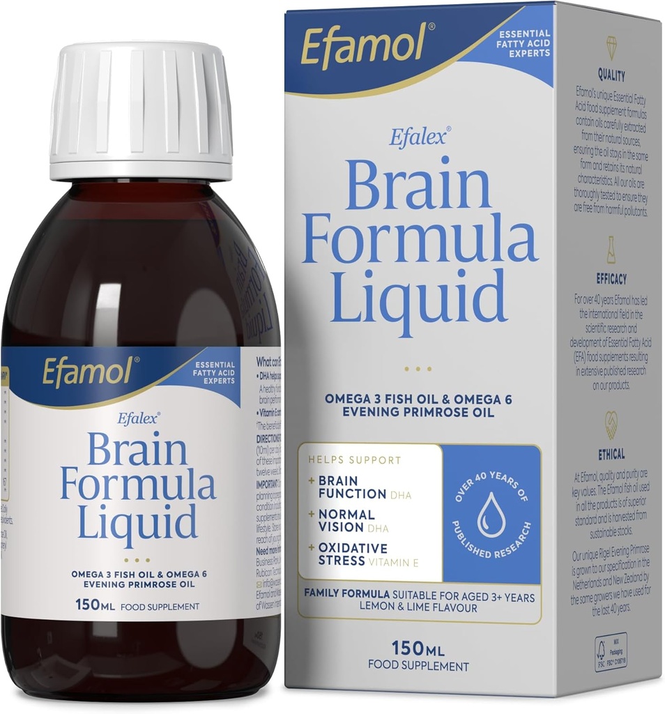 Efalex Omega 3 + 6 Food Supplemen Lemon & Lime Flavrired Liquid 150mls