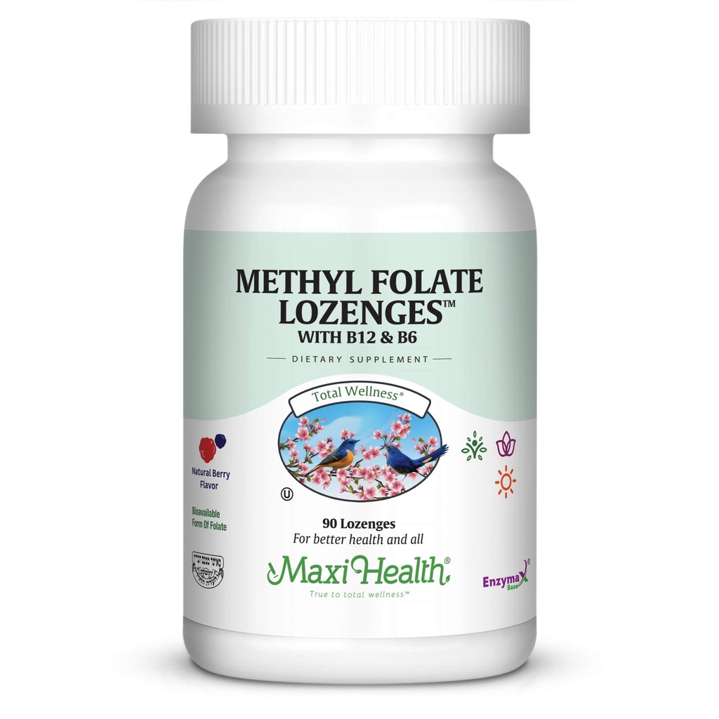 Metyl Kesehatan Maxi Memupuk Lozenges dengan B12 & B6, Flavared Memory, Horomie Kesehatan Kardiovaskular & Imune Dukungan Gluten Bebas, Kosher Berry, 90 Count