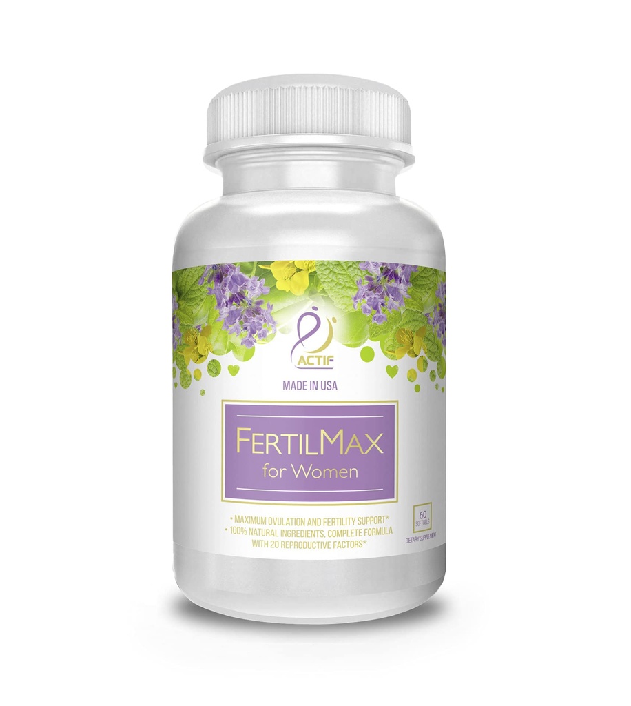 ACTIF FertilMax untuk Perempuan - # 1 Suplemen Fertilitas dan Dukungan Ovulasi, Kekuatan Maksimum, Secara klinis DiProven - Non-GMO, Dibuat di AS, 60 Count