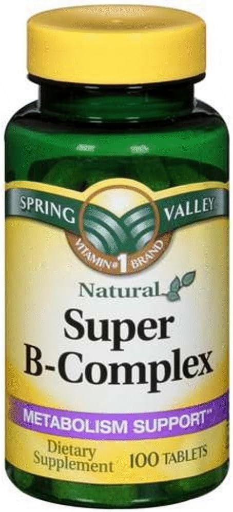 Spring Valley Super B- Complex, Metabolisme Dukungan, 100 Tablet