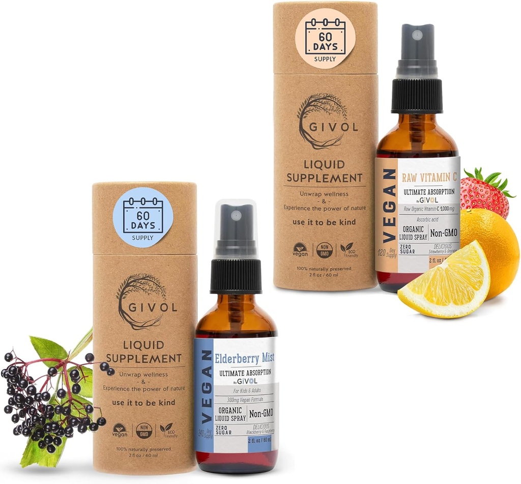 Organ Elderberry Mist-Sambucus Nimra (Extra Kekuatan Ekstra Vitamin C Mist: Ekstrak Absorpsi Harian - Non-GMO - Ammune Boost Optimizes Wellness Benefits