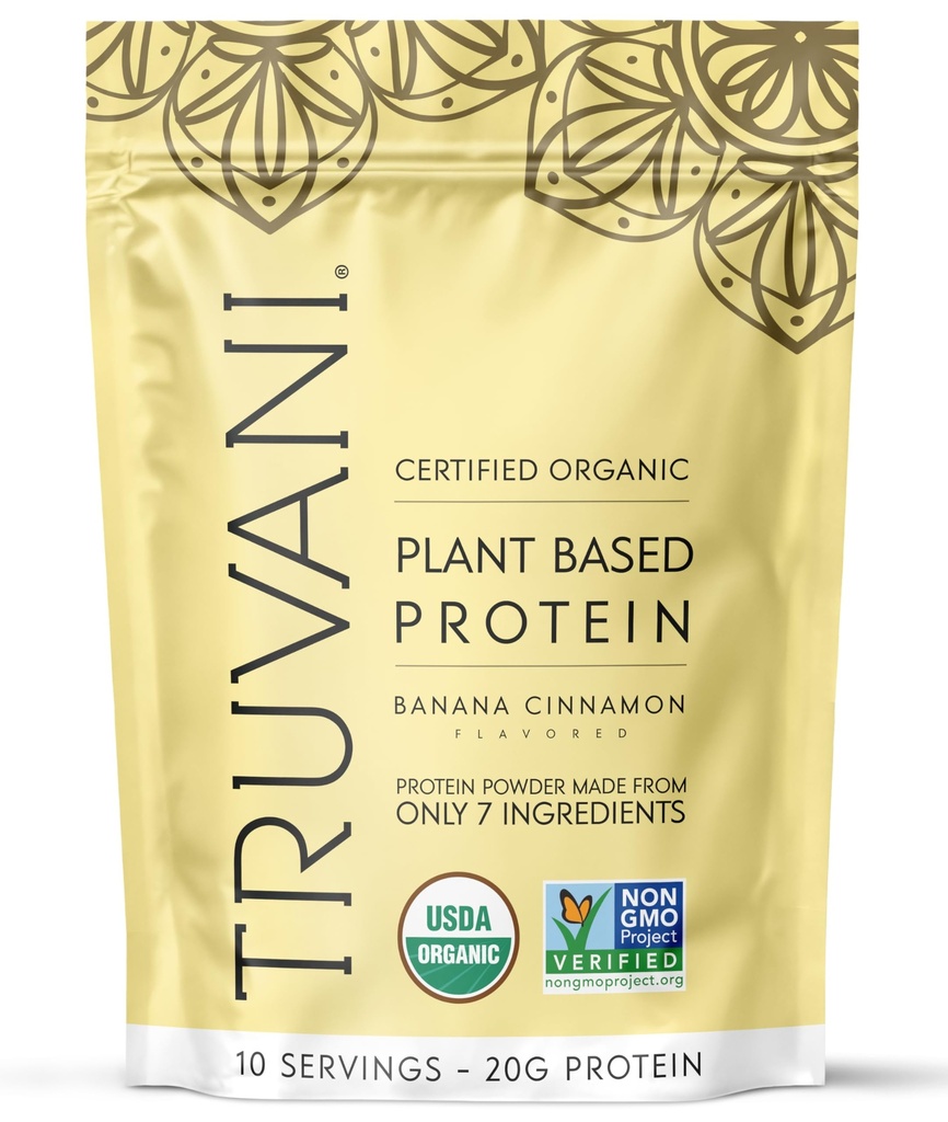 Truvani Vegan Pea Protein Powder 124; Pisang Cinnamon 124; 20g Organic Plant Based Protein 14;
