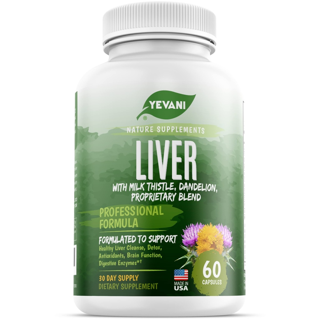 100% Pure Liver Cleanse Detox Dukung Formula - Herbal Liver Suplement Liver