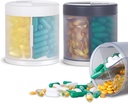 2 Pack KIGI Large Capacity Medicine Organizer Pill Bottles dengan 4 Kompartemen
