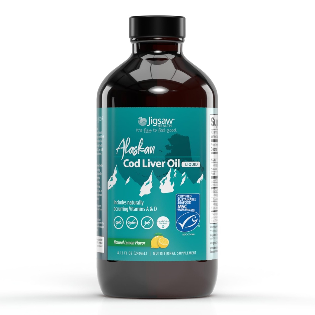 Jigsaw Kesehatan Alaska Cod Liver minyak Liquid, 48 Hamba