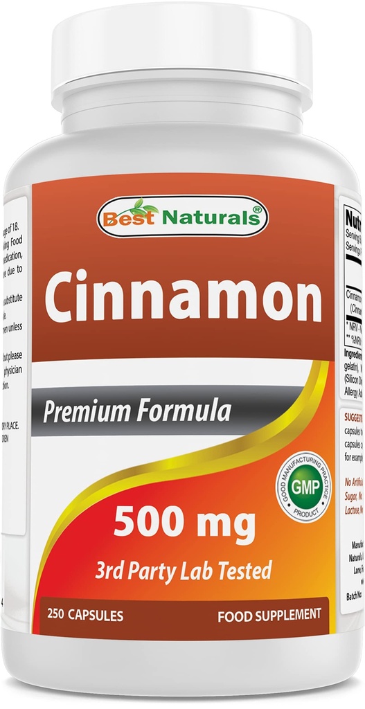 Terbaik Cinnamon 500 mg 250 Capsules (250 Cacah (Paket 1)))