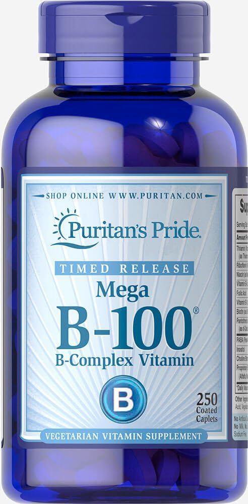 Puritan 's Pride Vitamin B-100 Kompleks Timed Caplets, 250 Cacah