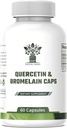 10000mg Quercetin, 200mg Bromelain Complex - Imune Dukung, Seasonal Allergy & Respiratory Health Suplemen - Vegan, Non-GMO, 60 Capsules