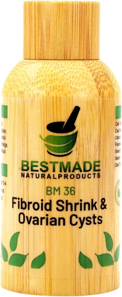 Fibroid Shrink & Ovarian Cysts BM36 - Membantu Shrink Fibroids dan Ovarian Cysts, Keseimbangan Estrogen dan Pertumbuhan Menstrual, Dukungan untuk Nyeri dan Painful Intercourse, 30 ML Drops 126; Bestmade