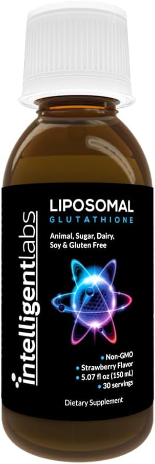 Intelligent Labs Lipomal Glutathione - Sangat Advanced Antioksidant, Reduced Setria, 500MG per Serving Liquid Supplemen Organik, 30 Hamba