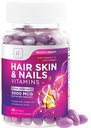 Rambut, Skin & Nails Vitamin untuk Perempuan - Biotin 5000mcg untuk Mendukung Perkembangan Rambut dengan Minyak Argan, Collagen & Acid, Indah, Skin Lebih Kuat, Rambut & Nails Vitamin Tambahan - 60 Softgels