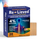 Tersisa 4% Lidocaine Patch Maksimal Kekuatan - Aluminum- Free, Air Resistan dan USA Membuat -Superior Menahan Relief Pain Patch Quickly Relieves Back, Joints and Muscle Paints-3x6 Inches (20 Count)