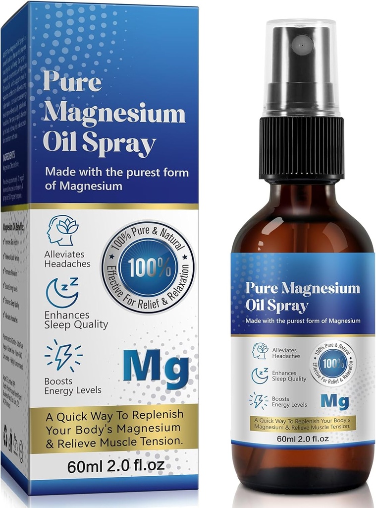 Generic 2 Fl Oz Magnesium Oil Spray - Murni & Organik - Konsentrasi Magnesium Tinggi - Non-GMO, Gluten- Free - Easy to Absorb (1pc)