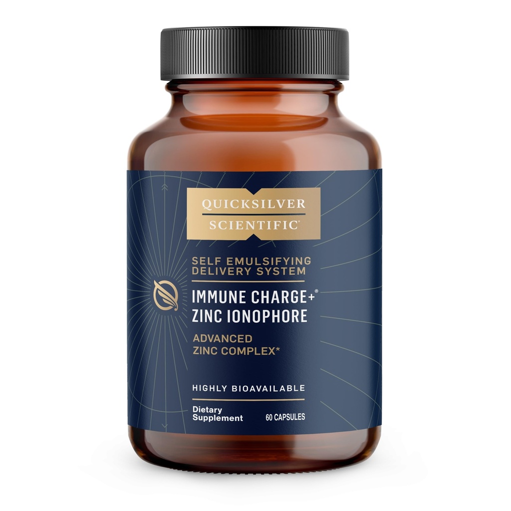 Quicksilver Scientific Immune Charge + Zinc Ionophore - Zinc Suplemen yang dipenuhi dengan Quercetin, Luteolin, Hesperetin Imune + GI Support (60 Capsules)