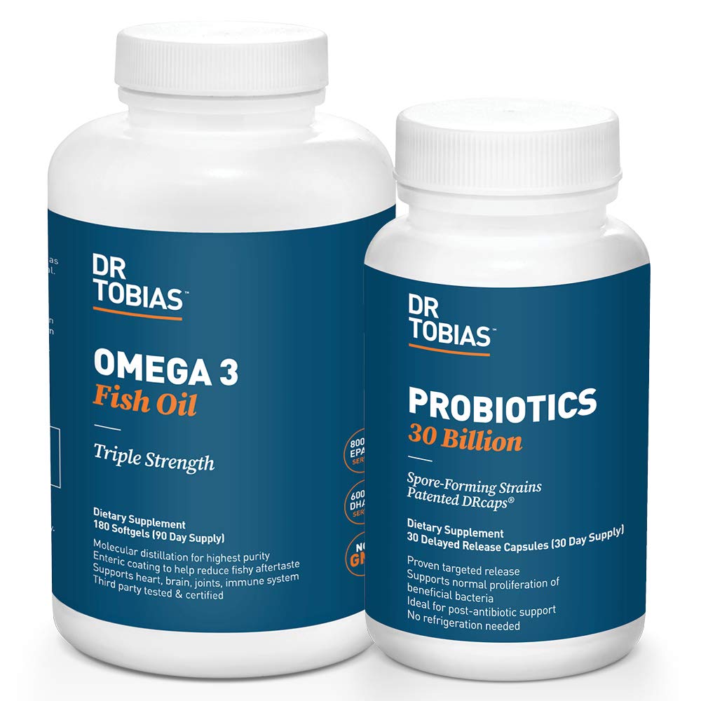 Dr. Tobias Probillion 30 Miliar dan Omega 3 Fish Oil (2000 mg) untuk Dukungan Digettif & Overall Health