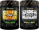 ALPHA LION Superhuman Pre Workout Powder & Post Workout Bundle, Substained Energy & Focus + Lean Muscle Growth, Power & Volume (Hulk Juice & Muscle Marg