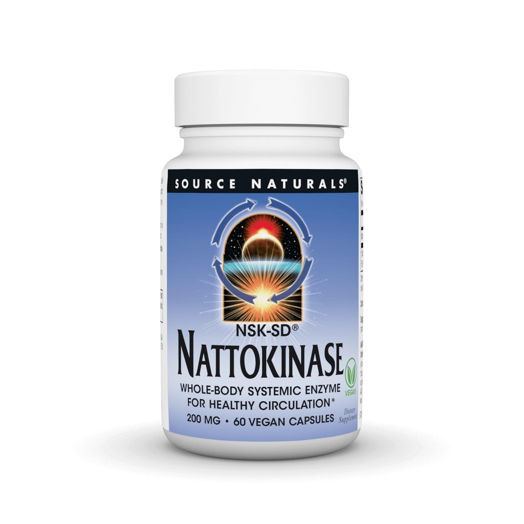 Sumber NSK-SD, Nattokinase, Vegetarian Friendly, Whole Body Systemic Enzyme untuk Sehat Circulation *, 200 mg - 60 Vegetarian Capsules