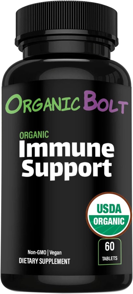 Tambahan Dukungan Ammunitas Organik USDA, Potensi Tinggi 7- 1 Tablet kekebalan Booster dengan Vitamin C, Elderberry, Ginger, Powder Moringa, Garlic & More