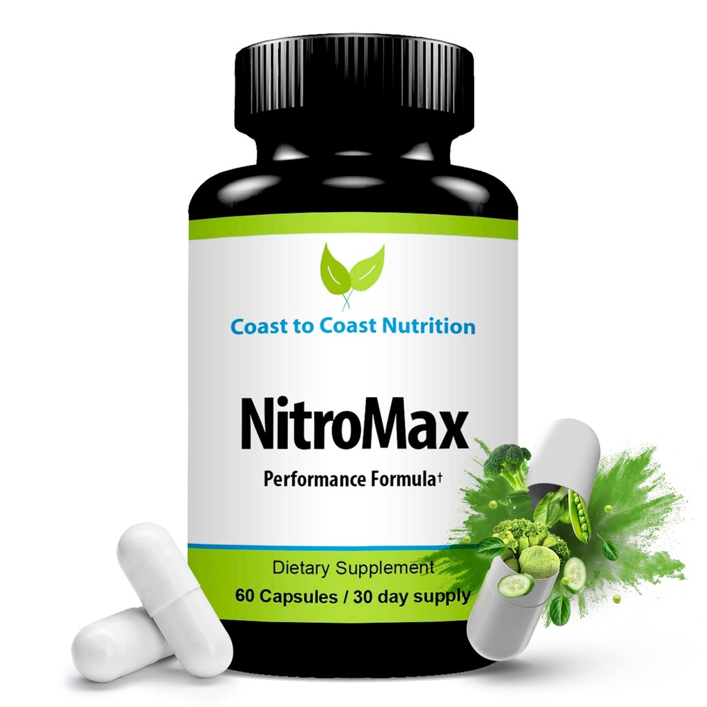 NitroMax Performance Formula - L- Arginine Nitric Oxide Suplement Plus Citrulline, AKG, Beta Alanine - Bangun Muscle, Vasculity, Energy, Circulation